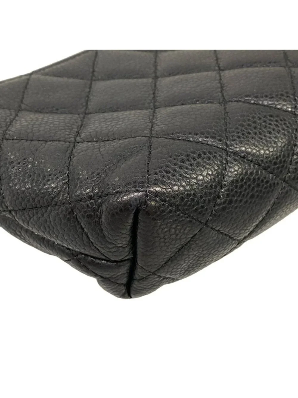 Chanel Pouch Quilted Black Gold